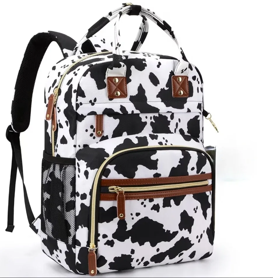 Cow Print Diaper Bag Backpack