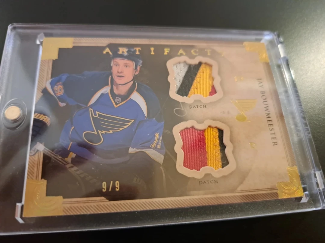Jay Bouwmeester Artifacts Hockey Card/ gold/ game worn - photo 4