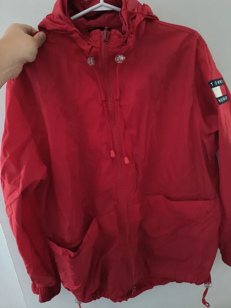 Tommy Hilfiger Red Windbreaker Jacket 2000s?