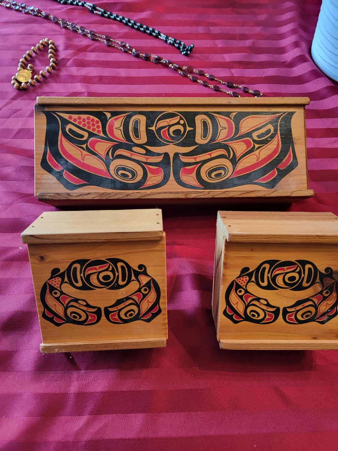 Indigenous BC Haida Art Wood Boxes