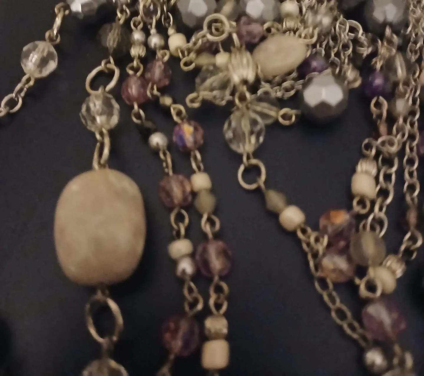 VINTAGE LIA SOPHIA 5 STRAND NECKLACE/RING SET image indicator(6)