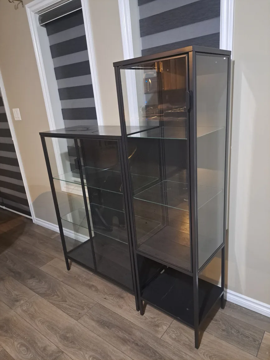 IKEA Fabrikor 2 Glass Cabinet Combination - Dark Grey image indicator(2)