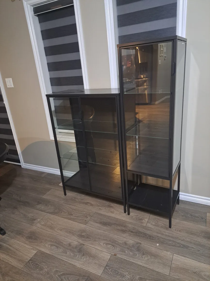 IKEA Fabrikor 2 Glass Cabinet Combination - Dark Grey image indicator(3)