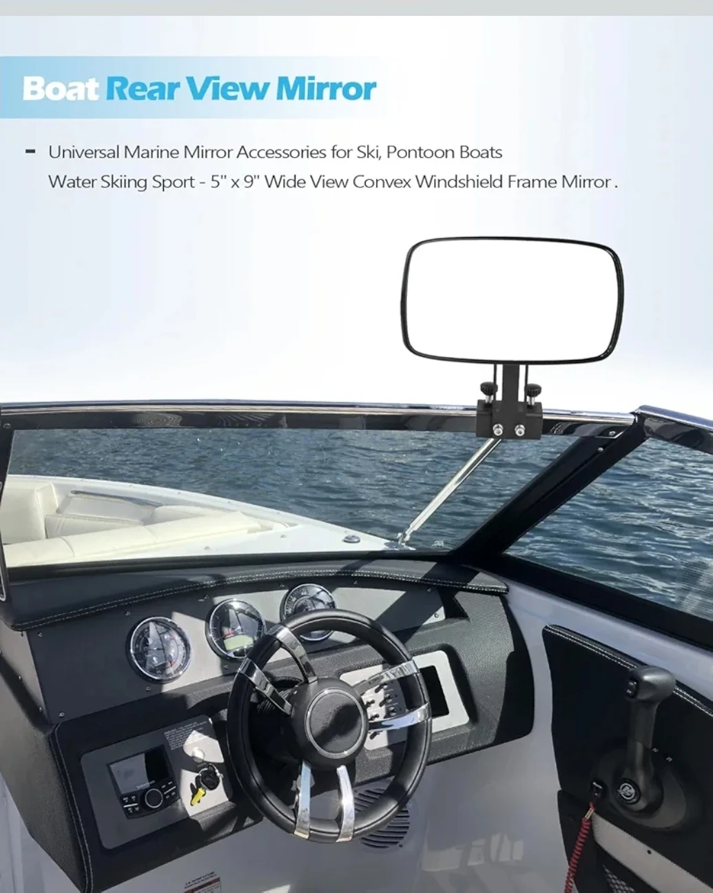 Boat Rear View Mirror 5" x 9" - NEW - photo 3