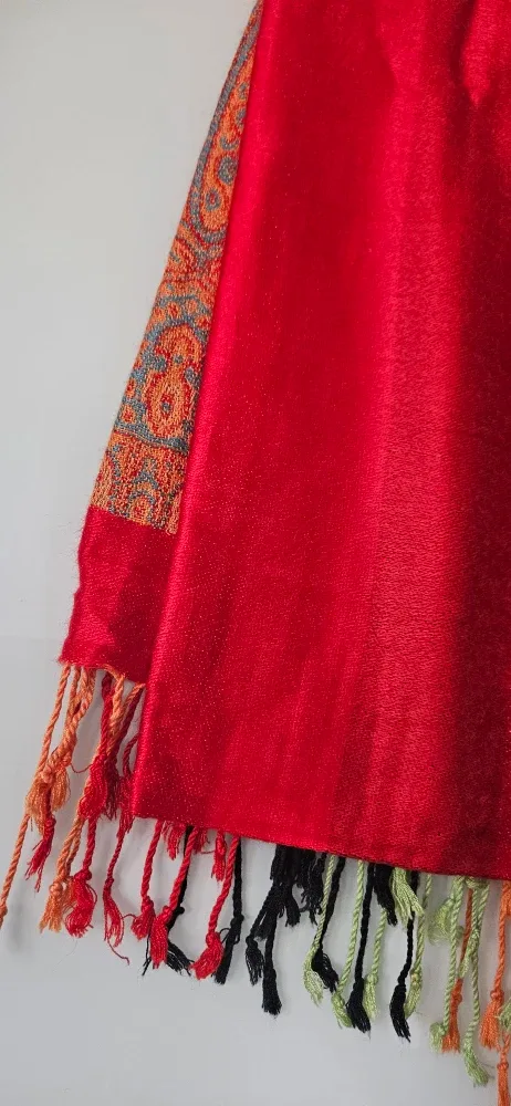 Brand new Red Paisley Pattern Warm Scarf, Pashmina image indicator(3)