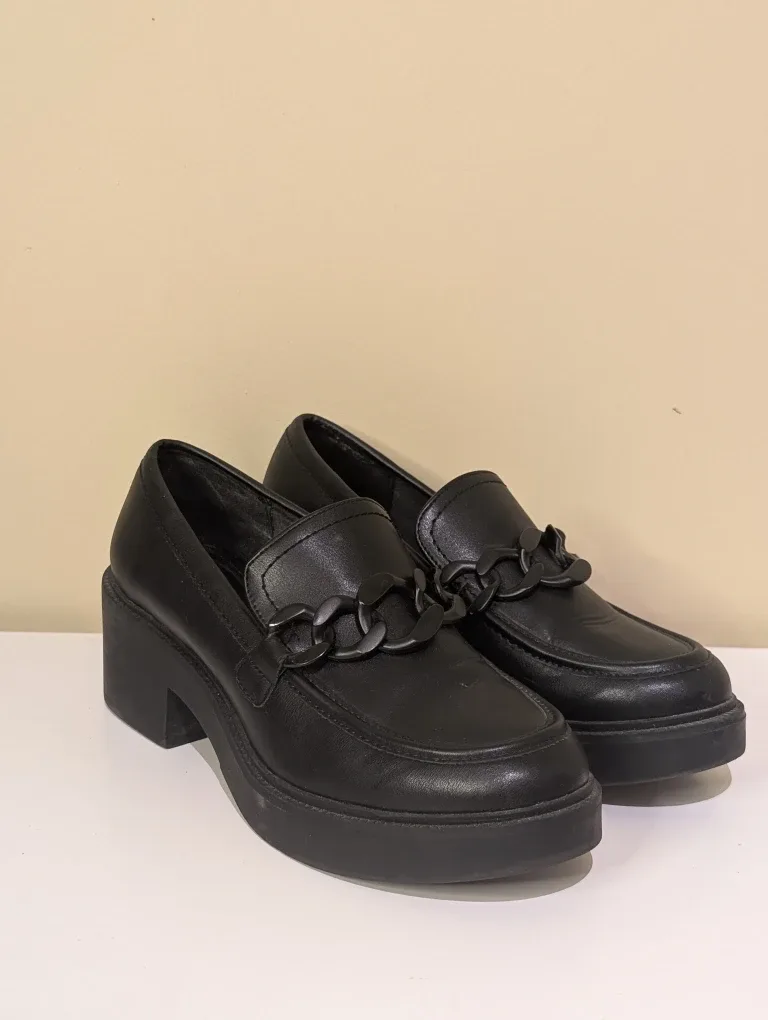 Call It Spring Black Loafer Heels size 6