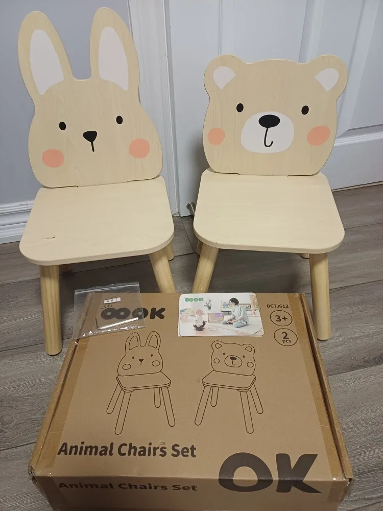 8Oook Animal Chairs Set - Bunny & Bear