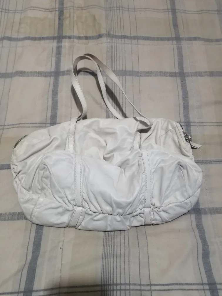 Club Monaco White Leather Shoulder Bag