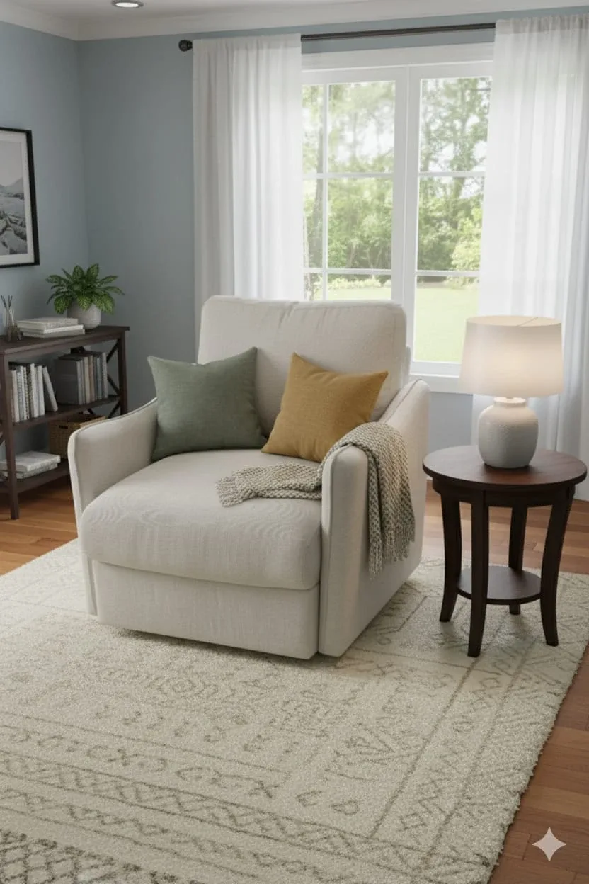 Cream Armchair - Cozy Accent Chair image indicator(3)