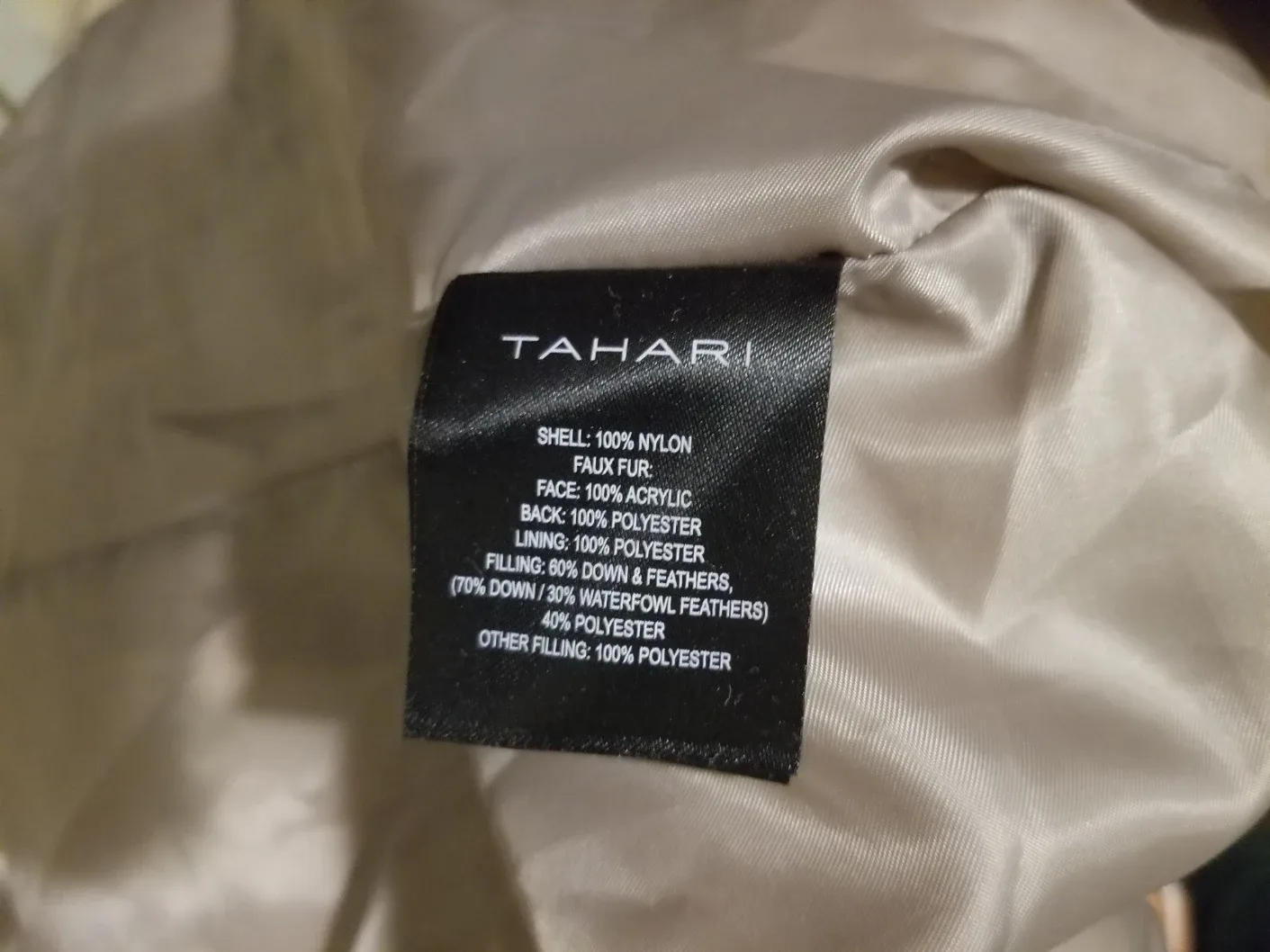 NWT Tahari Puffer Coat with Faux Fur Hood image indicator(3)