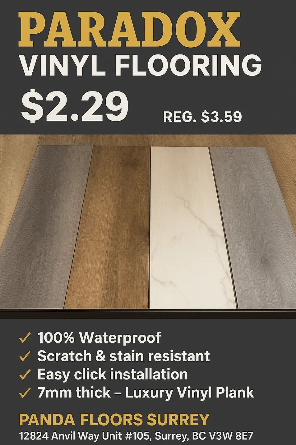 Paradox Vinyl Flooring - $2.29