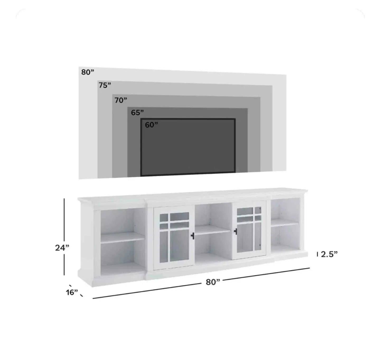 White TV Stand Media Console image indicator(6)