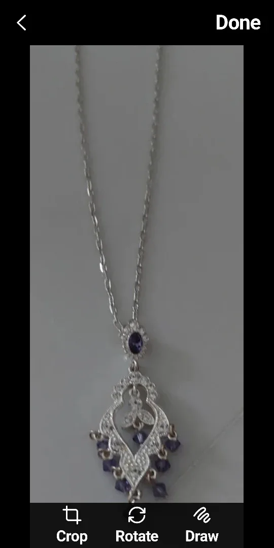 Silver Tone Necklace with Purple Accents image indicator(4)