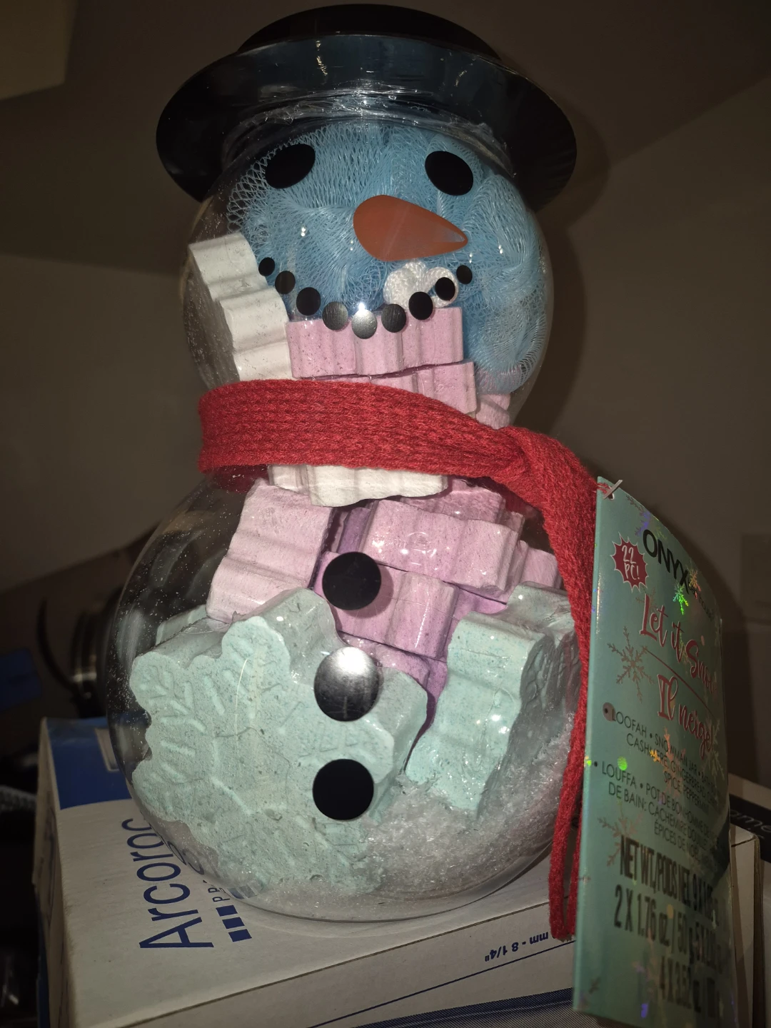 Onyx Bathhouse Let It Snow Snowman Jar