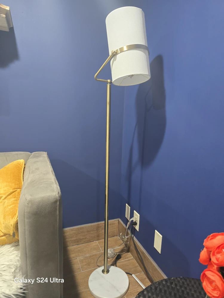 Nordic Floor Lamp - Gold Finish, White Shade - photo 2