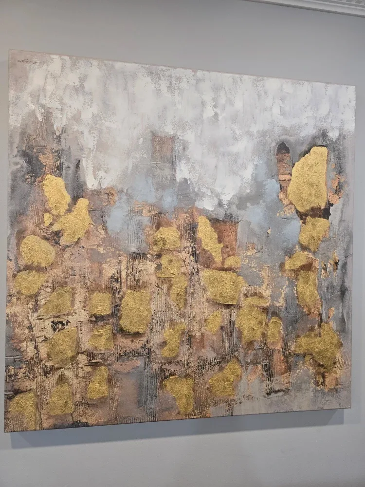 Abstract Gold & Grey Wall Art image indicator(5)