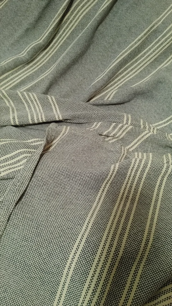 Striped Throw Blanket - Grey and White 100% cotton image indicator(2)