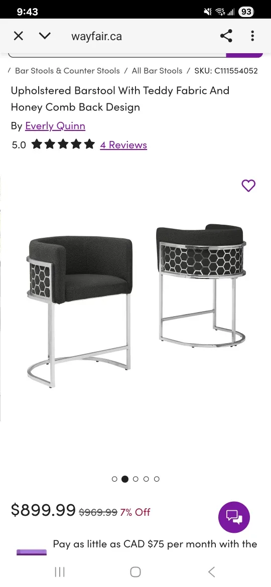 2  New boucle bar stools image indicator(8)