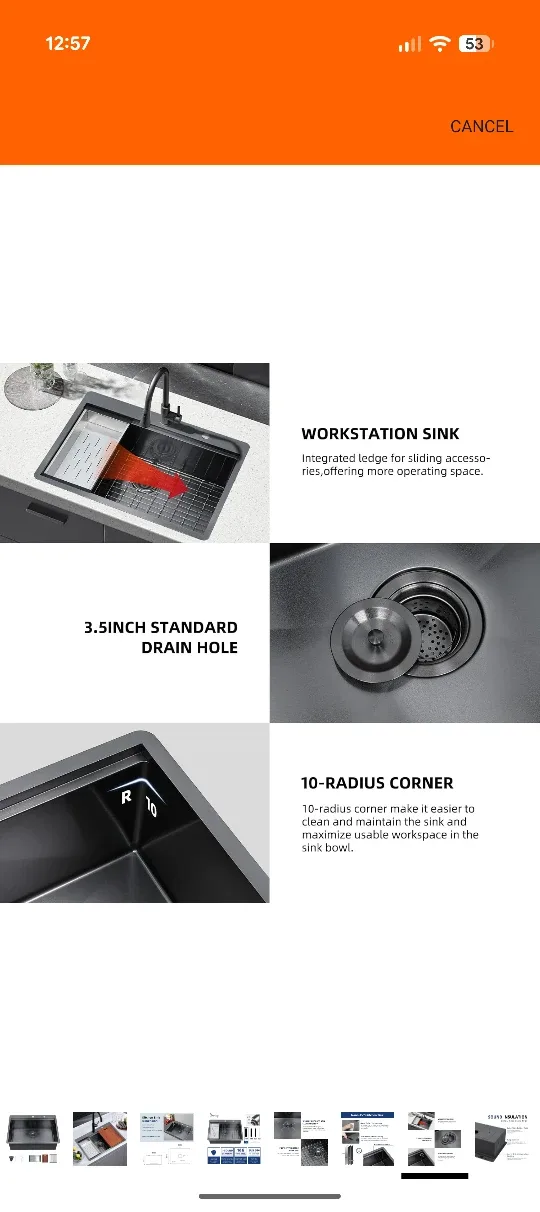 Davivy Kitchen Sink - 30 x 22 x 10 inches image indicator(7)