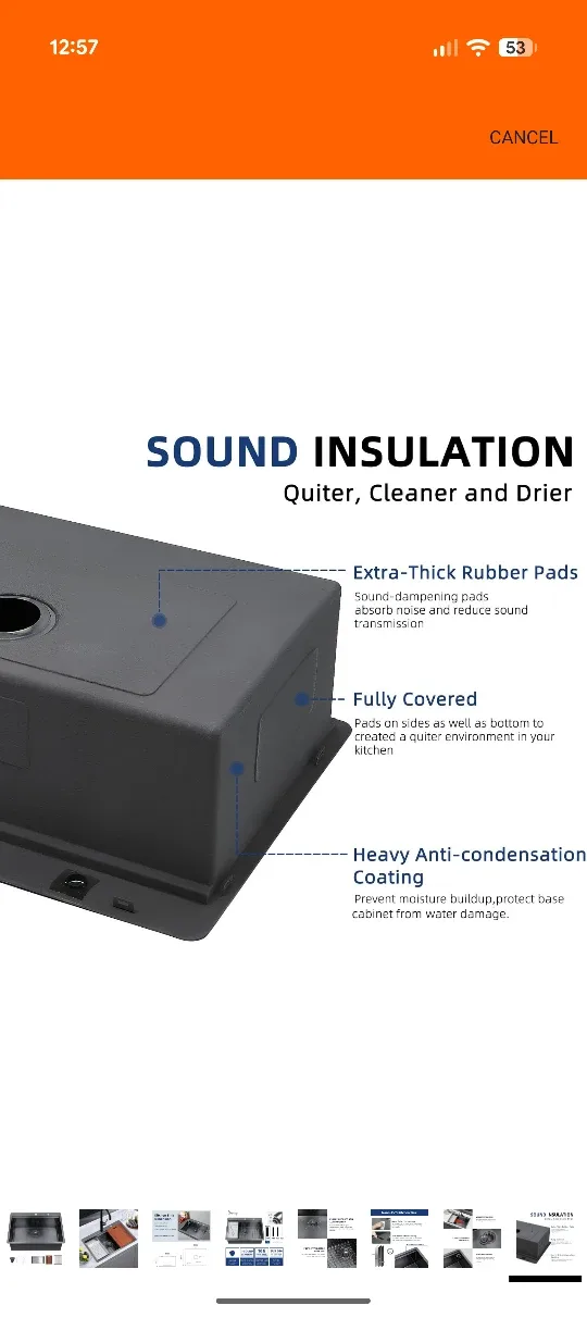 Davivy Kitchen Sink - 30 x 22 x 10 inches image indicator(8)