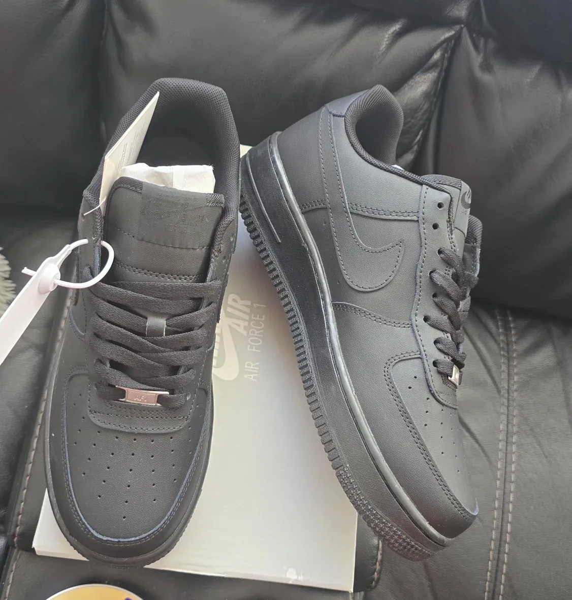Brand new Nike Air Force All Black sneakers good for school $95 image indicator(3)