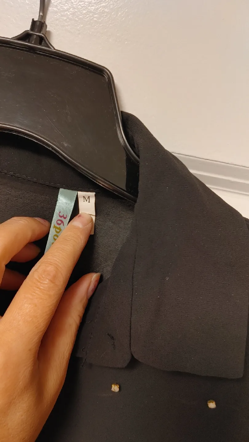 Women's Black Sheer Blouse - Size M image indicator(3)