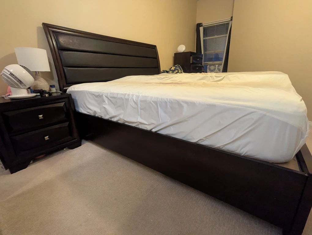 Dark Brown King Size Bed Frame with Drawers - photo 5