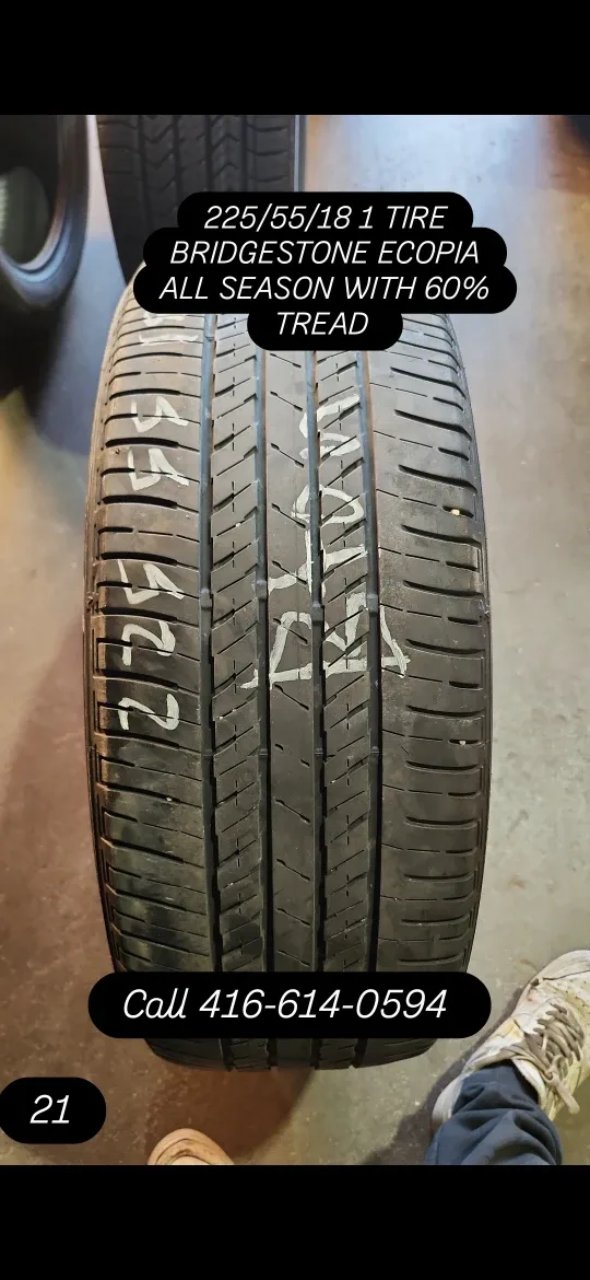 Bridgestone Ecopia 225/55/18 Tire - 60% Tread
