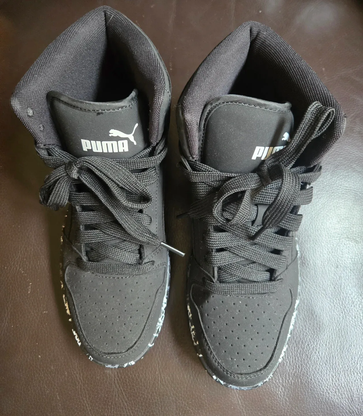 PUMA Rebound Layup  Black Marble Sole Sneakers Size 6.5 image indicator(6)