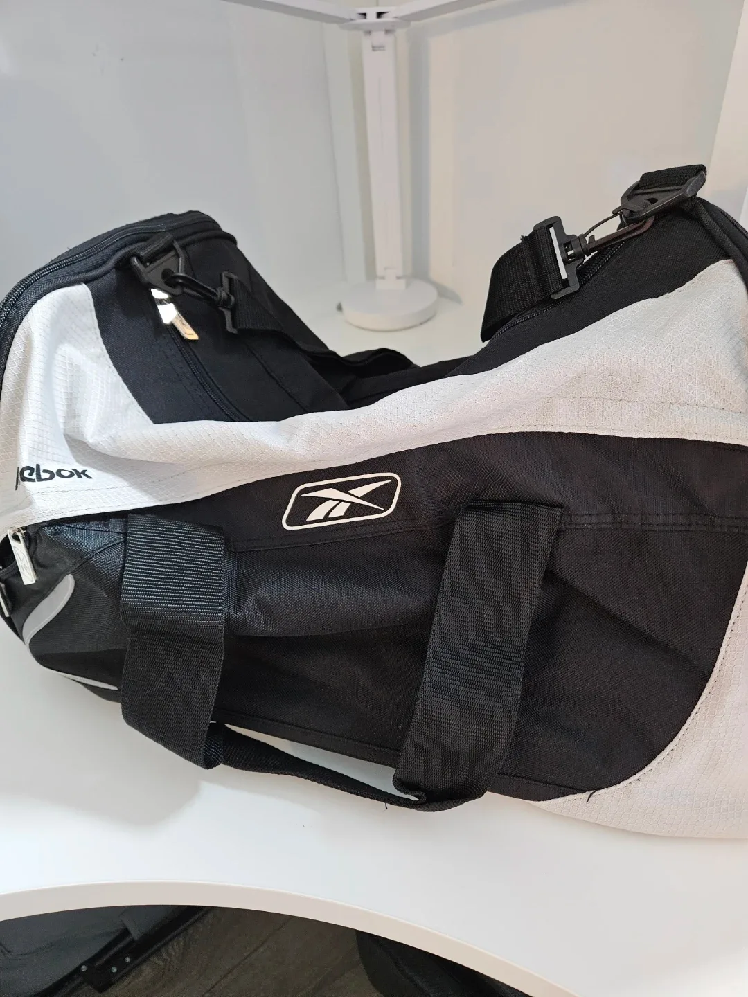Reebok Black & White Duffle Bag image indicator(4)