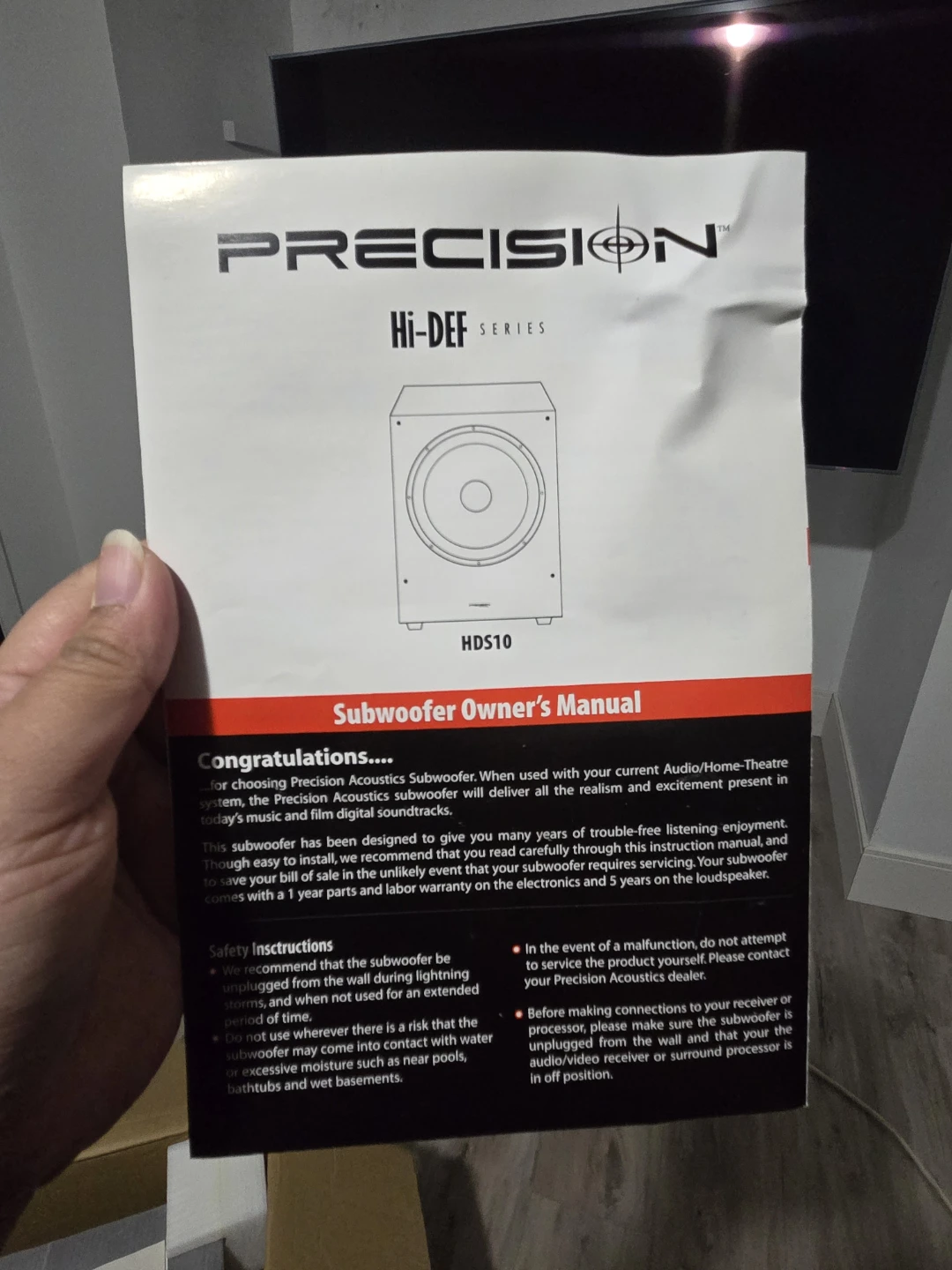 Precision Acoustics Hi-Def Series HDS10 Subwoofer - photo 3