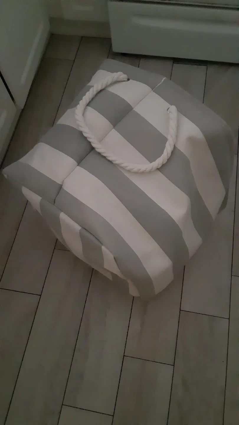 Striped Storage Bin with Rope Handles image indicator(2)