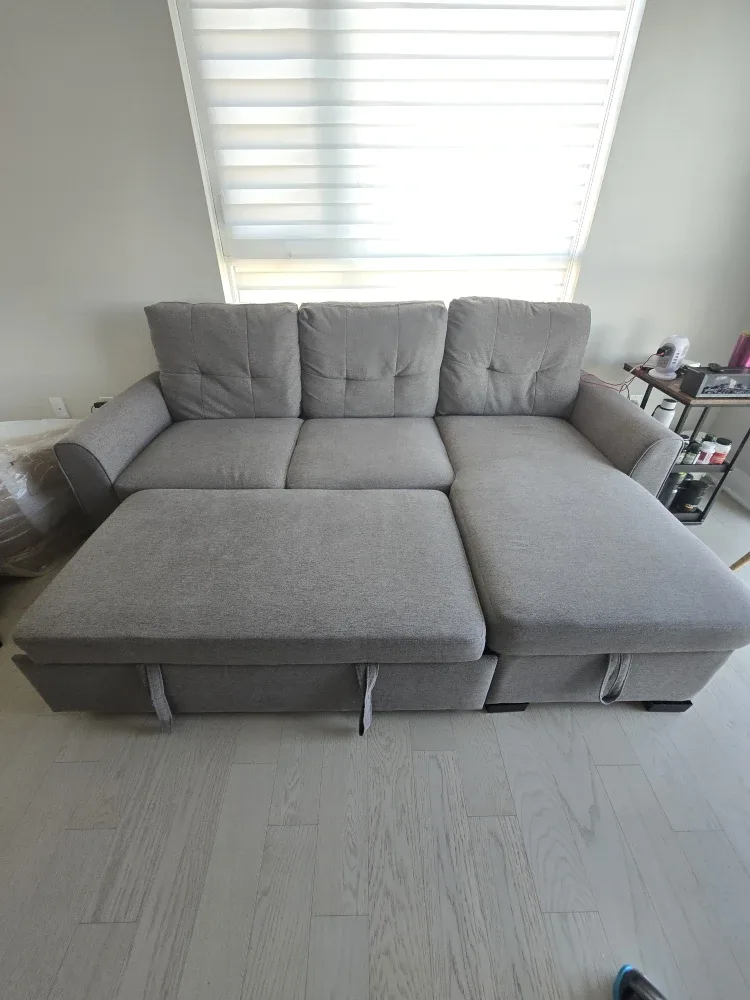 Grey Sleeper Sofa with Storage image indicator(3)