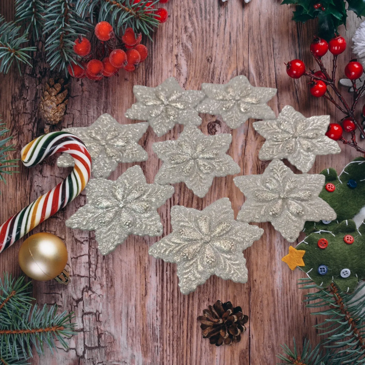 Christmas Snowflake Ornaments set 4pcs image indicator(3)