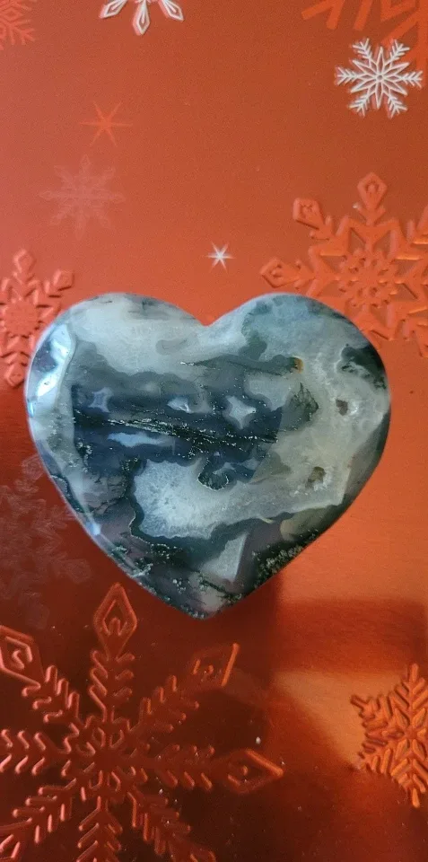 Moss Agate Heart