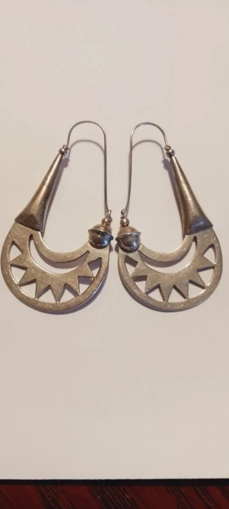 Taxco Mexico 925 Sterling Silver Large Hoop Earrings