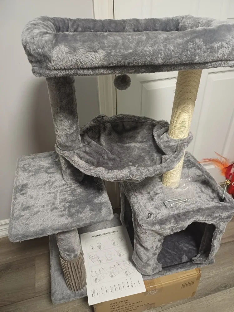 Grey Cat Tree with Scratching Post & Condo image indicator(6)