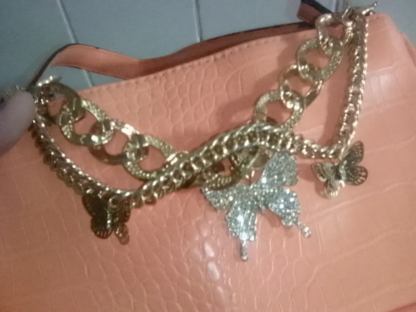 ALDO Orange Shoulder Bag with Butterfly Chain 🥕 thumbnail