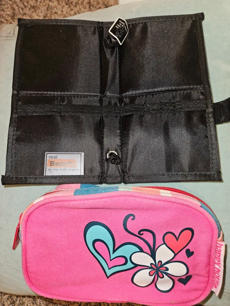 Pink Cosmetic Pouch & Black Organizer