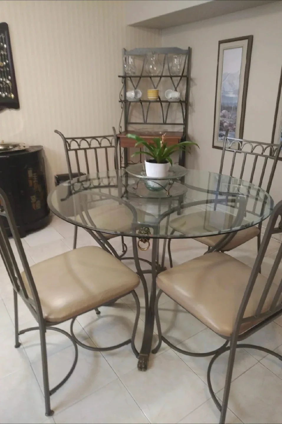 Glass Top Dining Table with 4 Chairs image indicator(4)