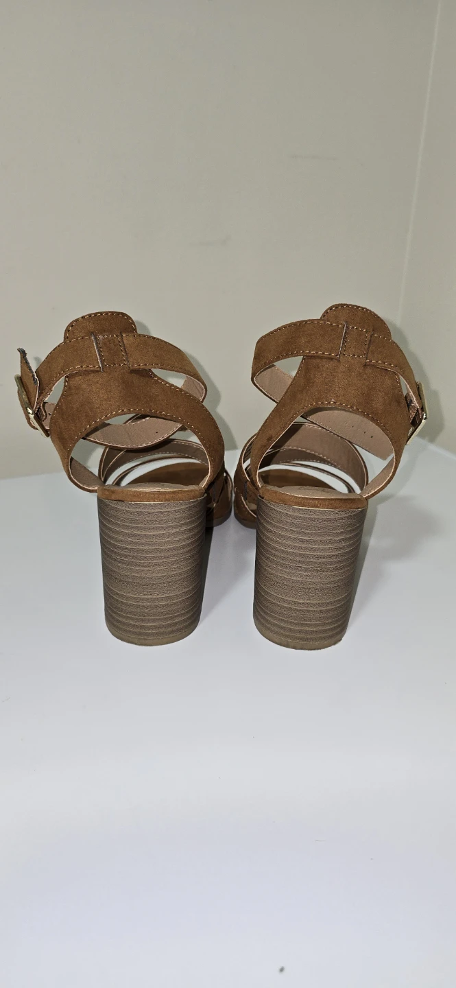 BRASH Brown Heeled Sandals - Size 9 - photo 4