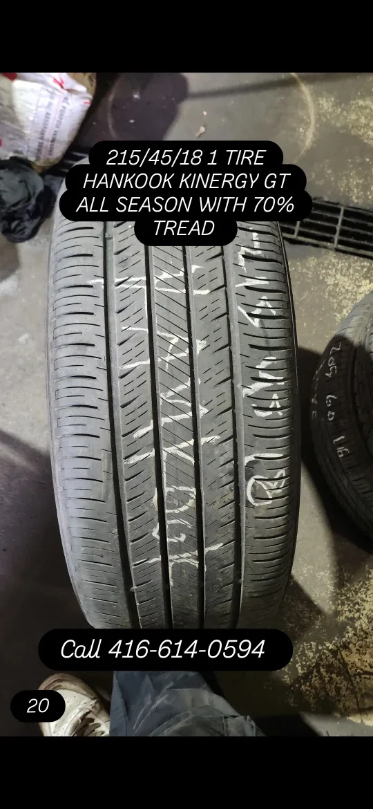 Hankook Kinergy GT Tire 215/45/18 - 70% Tread