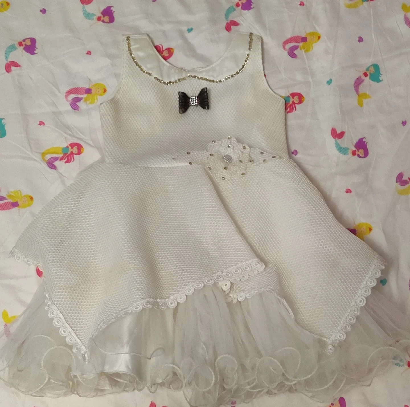 White Party Dress - fits 1-2 years old girl thumbnail