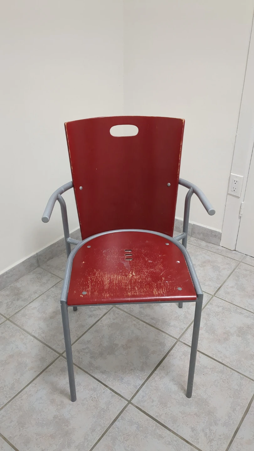 Red & Grey Arm Chair