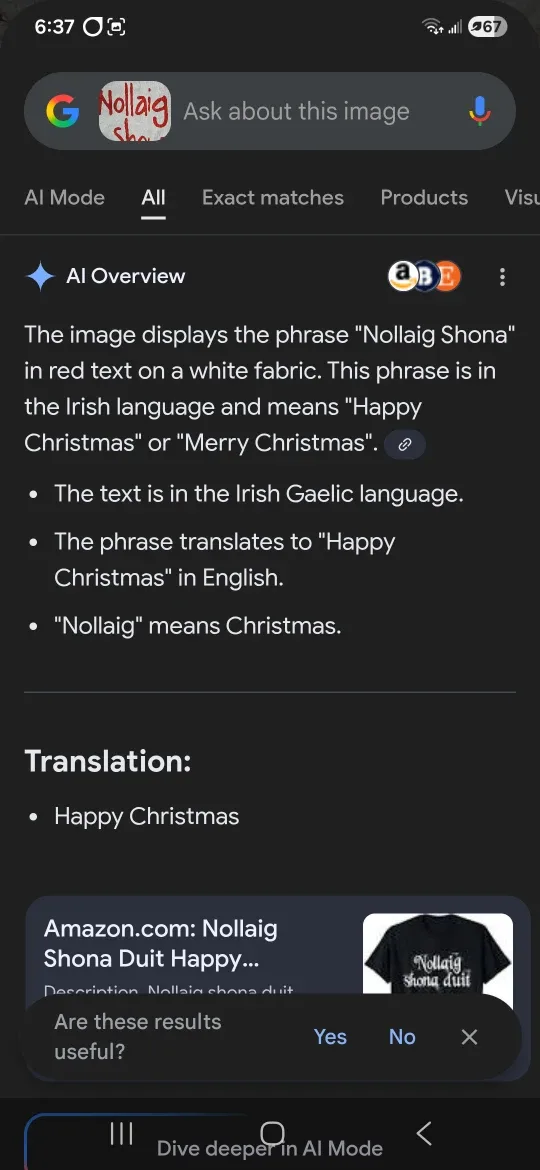 Gaelic Merry Christmas Onesie (9-10 yrs) image indicator(4)