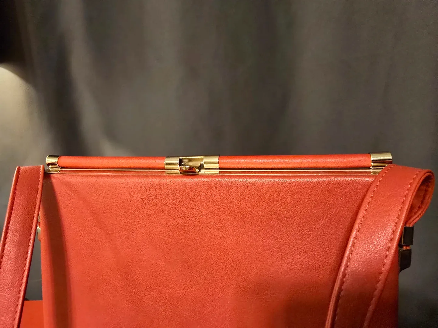 Red Handbag with Gold Hardware image indicator(3)