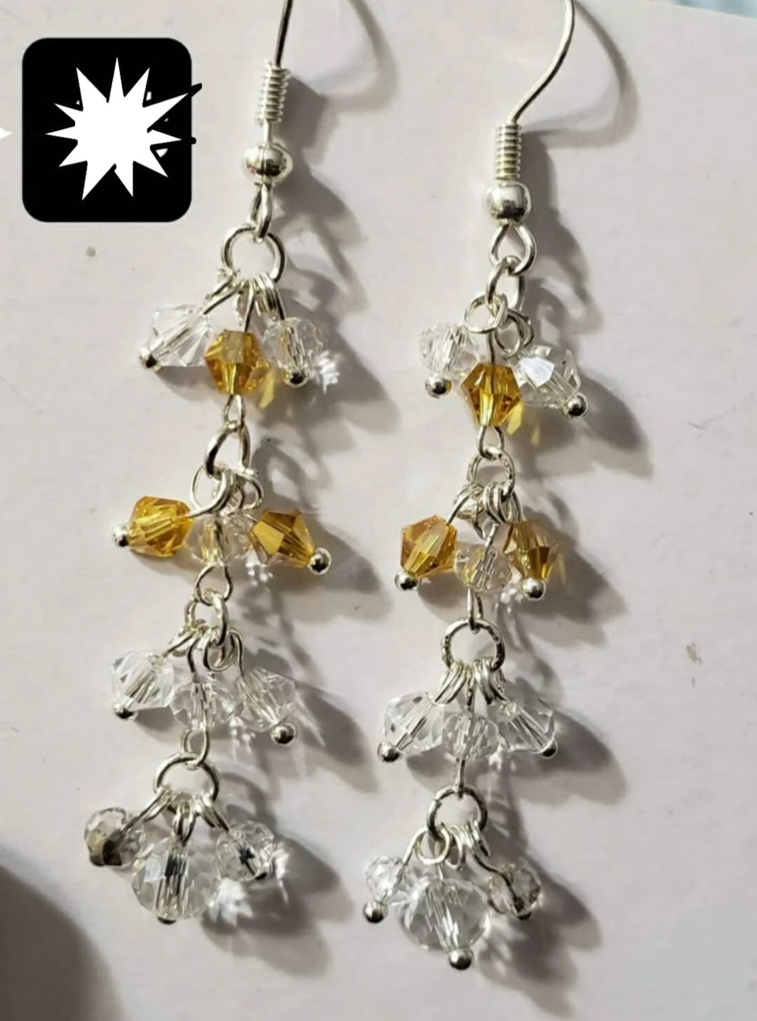 New long  beaded bead necklace and earrings set - photo 2