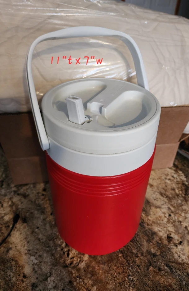 Red & White Water Jug - 11" x 7"