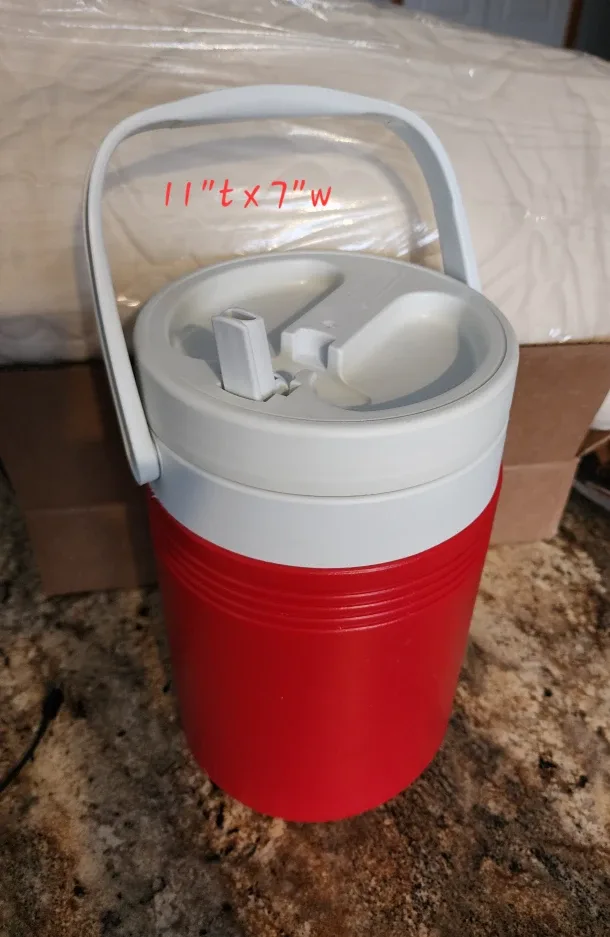 Red & White Water Jug - 11" x 7"