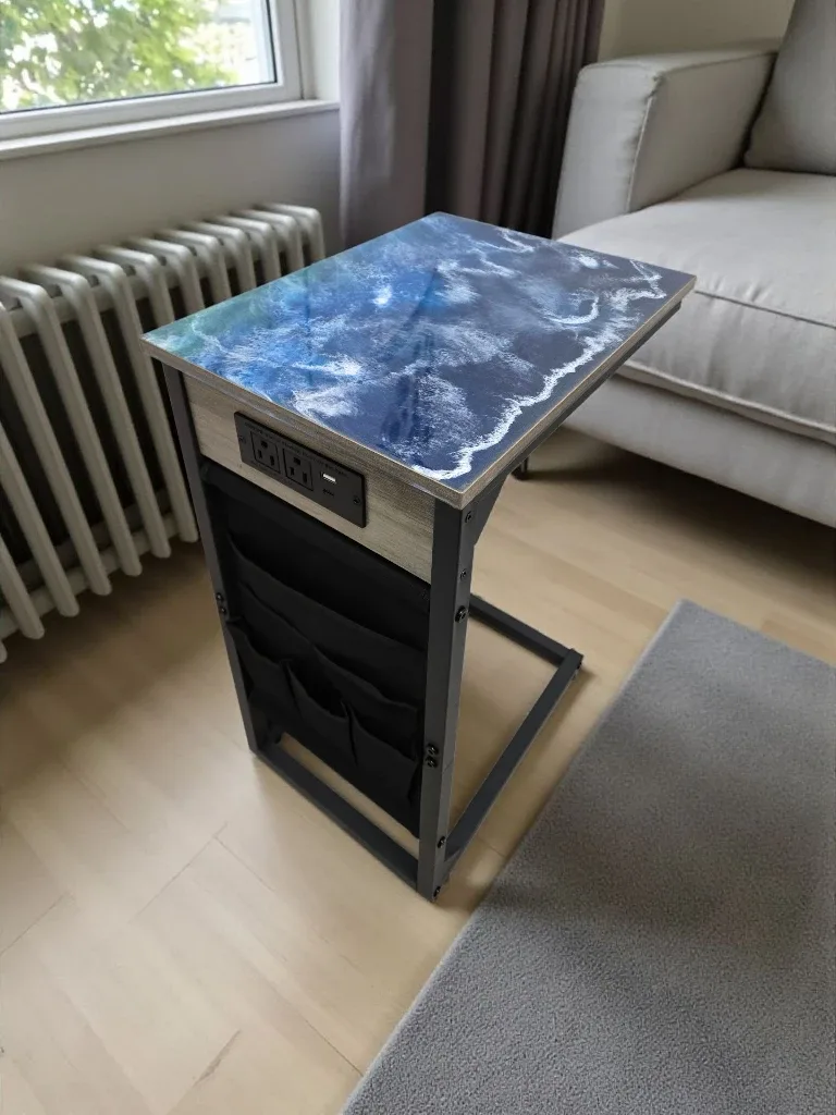 Ocean Blue C Table with USB Ports image indicator(6)